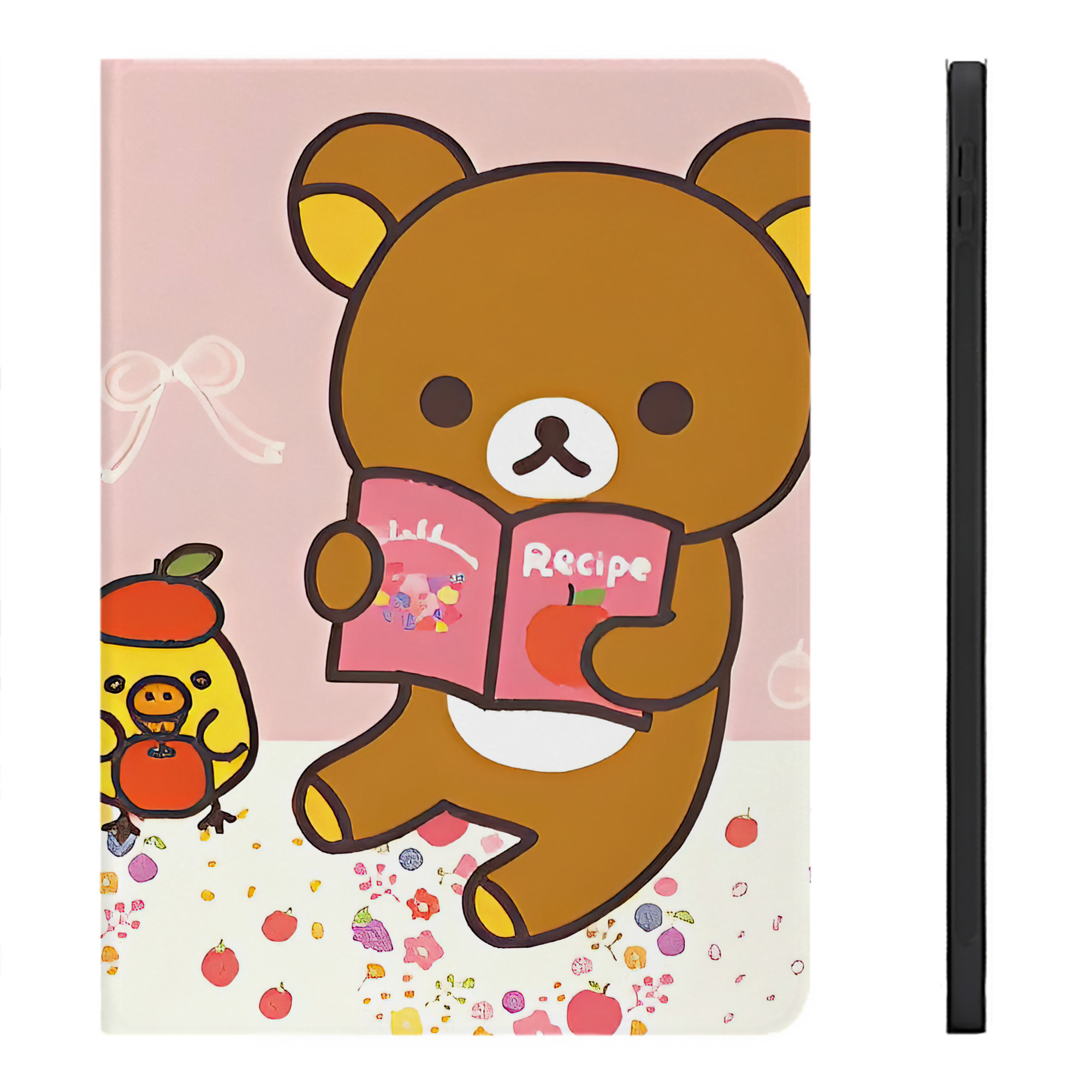 （画像用） リラックマ リラックマ キイロイトリ Rilakkuma Korilakkuma Kiiroitori IPadケース ペンホルダー付き ブックスタイルデザイン